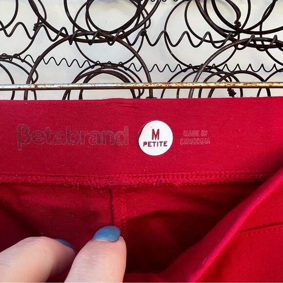 Betabrand Red Boot Cut Classic Yoga Pants Slacks MEDIUM PETITE - Picture 2 of 4